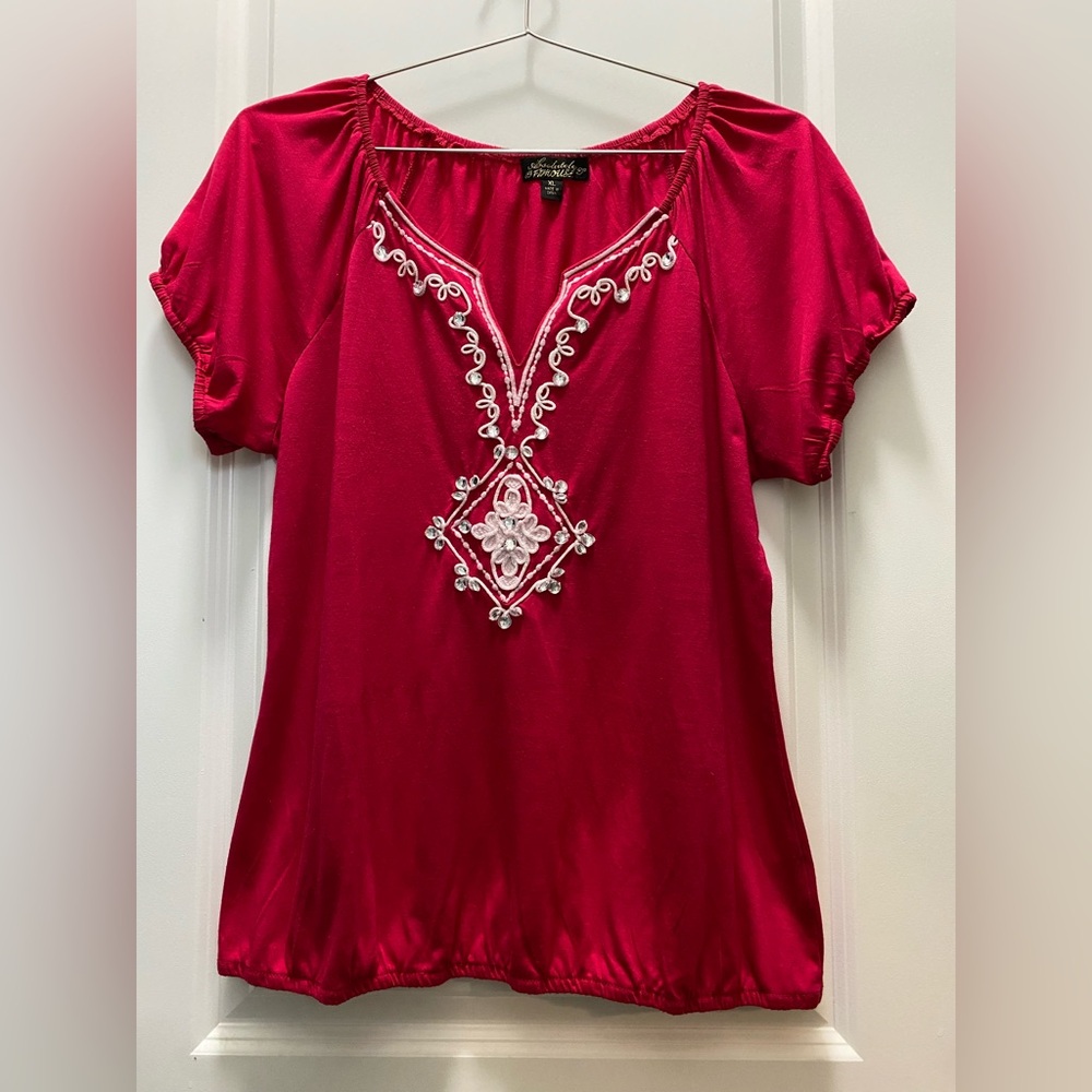 Absolutely Famous Embroidered Top